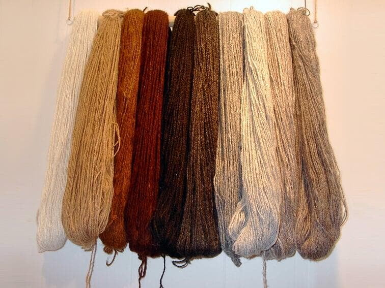 Yarn spun from alpaca wool