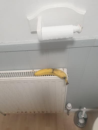 A banana on my bathroom radiator
