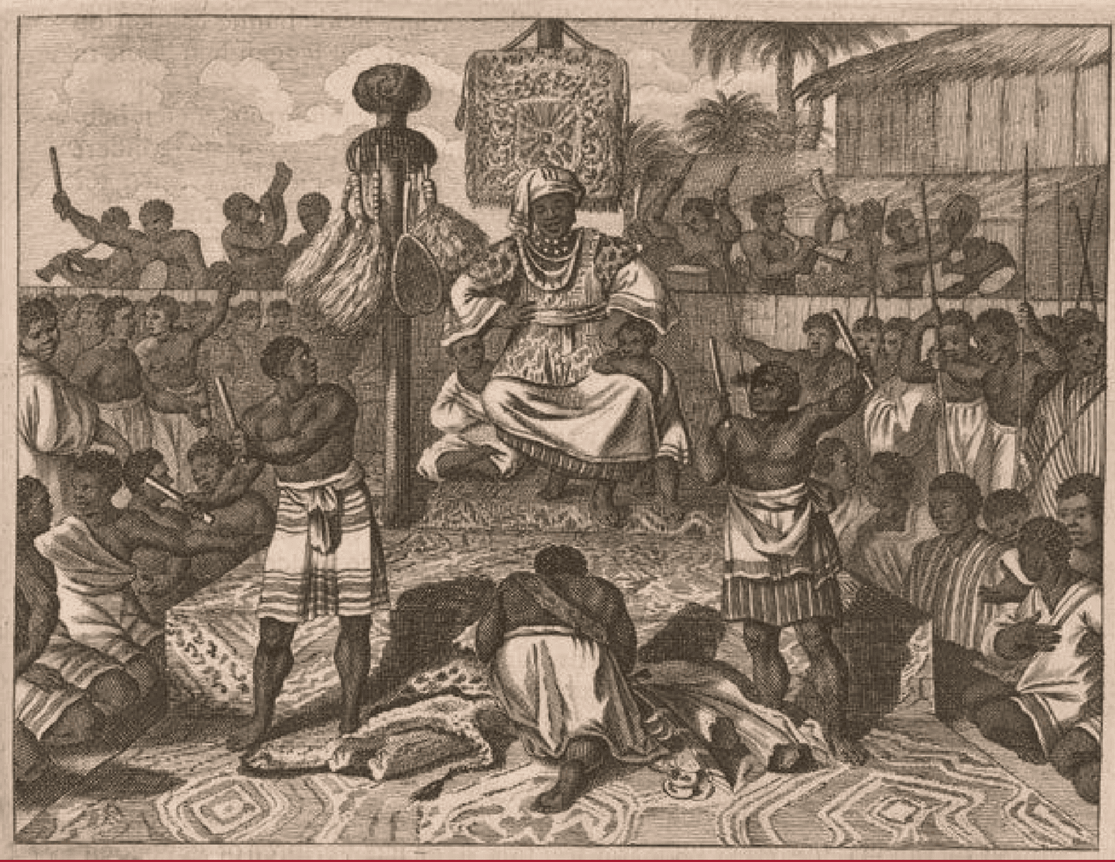Trumpeters appear in a seventeenth-century depiction of the court of the neighbouring King of Loango