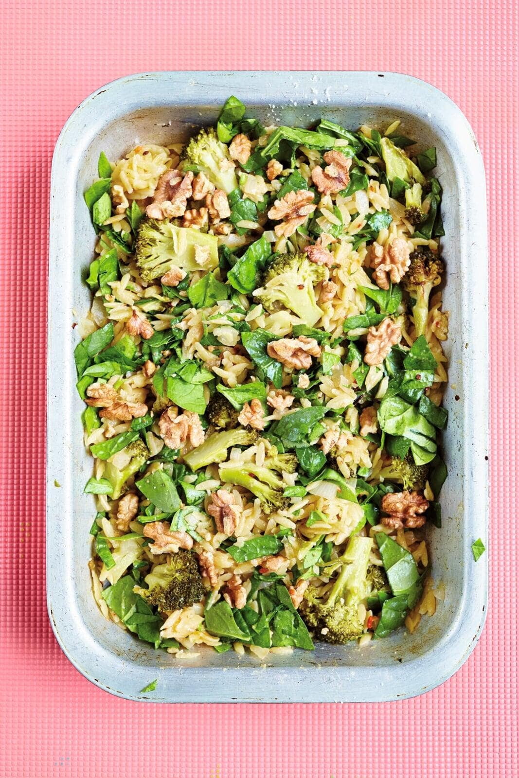 Orzo with Roasted Broccoli and Walnuts